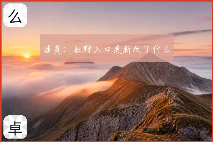 速览：狂野入口更新改了什么