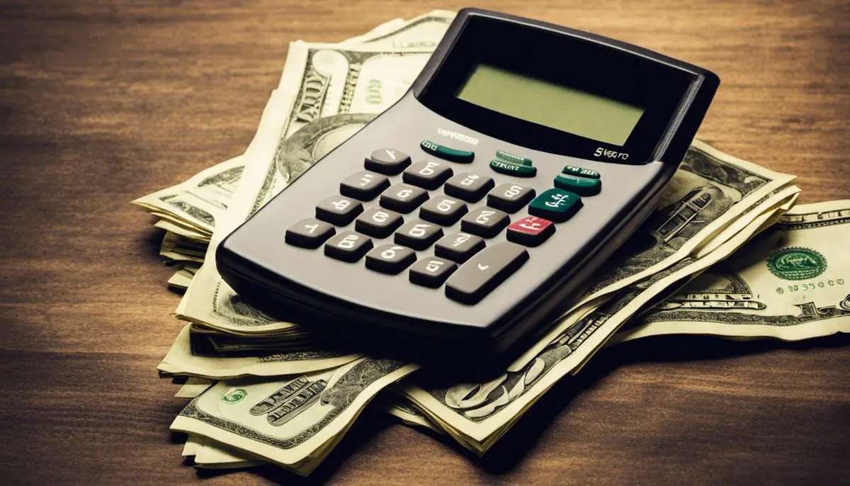 An image of a calculator and money, representing the concept of understanding net worth.